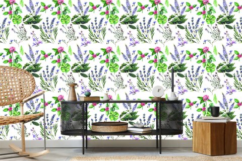 Tapeta Lawenda Z Koniczyną