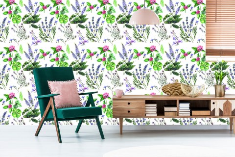 Tapeta Lawenda Z Koniczyną