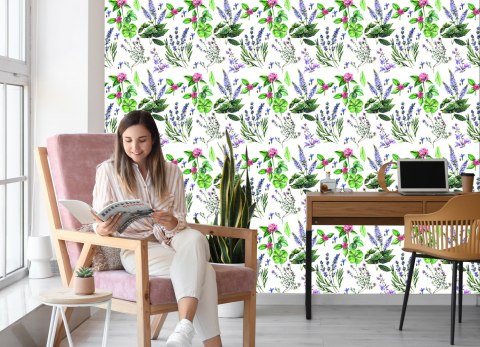 Tapeta Lawenda Z Koniczyną