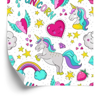 Tapeta Dla Dzieci - Magiczne Kolorowe Jednorożce