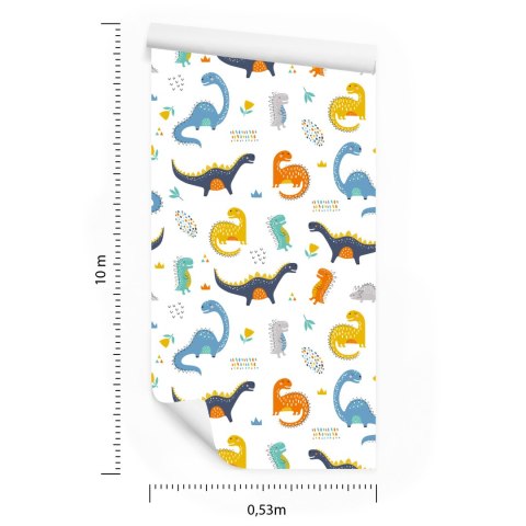 Tapeta Do Pokoju Chłopca Dinozaury Kwiaty