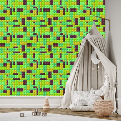 Tapeta Do Pokoju Chłopca Kolorowe Klocki Ozdoba 3D Tapeta Do Pokoju Chłopca Kolorowe Klocki Ozdoba 3D