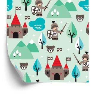 Tapeta Dla Dzieci, Rycerze, Drzewa, Zieleń, Zamek