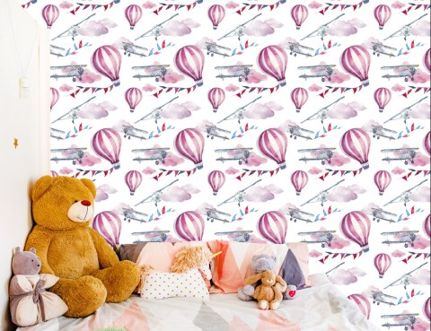 Tapeta Do Pokoju Dziecka, Kolorowe Balony Samoloty