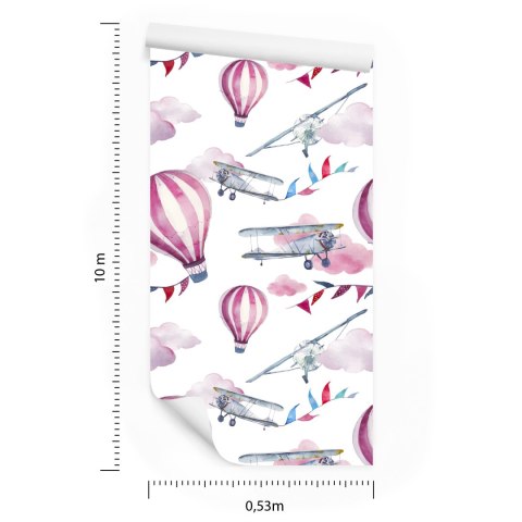 Tapeta Do Pokoju Dziecka, Kolorowe Balony Samoloty