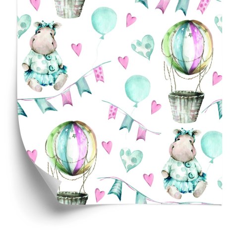 Tapeta Hipopotamy Przy Balonach