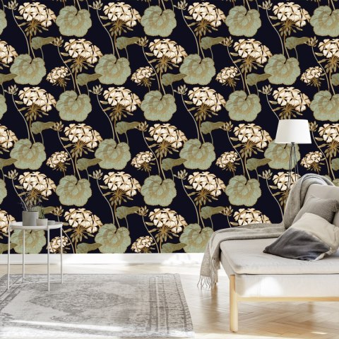 Tapeta Pelargonia Z Liśćmi