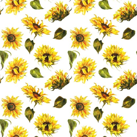 Tapeta Słoneczniki Z Liśćmi Vintage