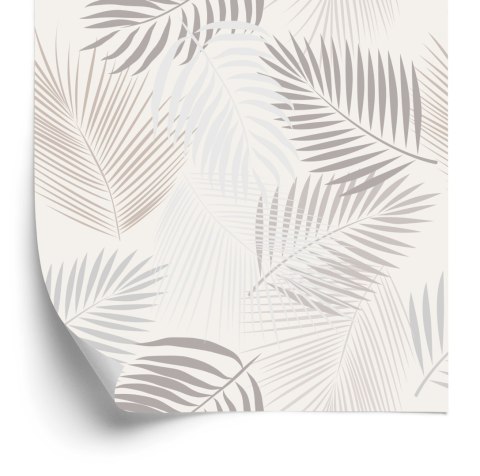 Tapeta Szare Liście Boho