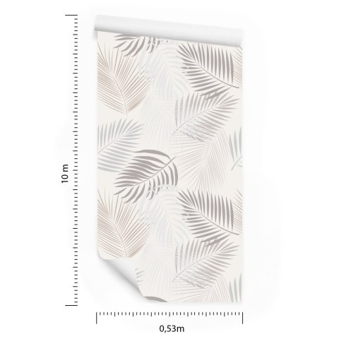 Tapeta Szare Liście Boho