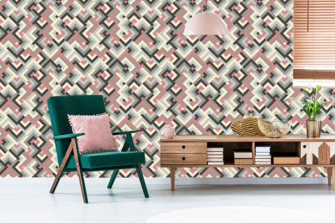 Tapeta Geometryczne Wzory W Stylu Retro