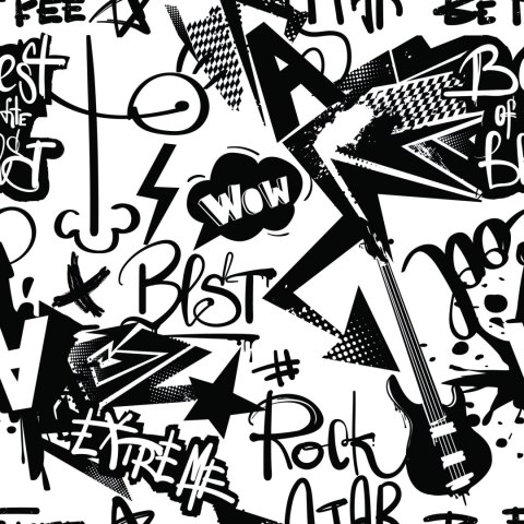 Tapeta Graffiti Z Gitarami