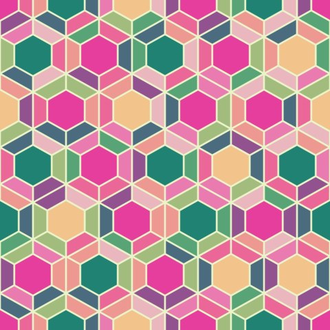 Tapeta Kolorowe Geometryczne Wzory Retro