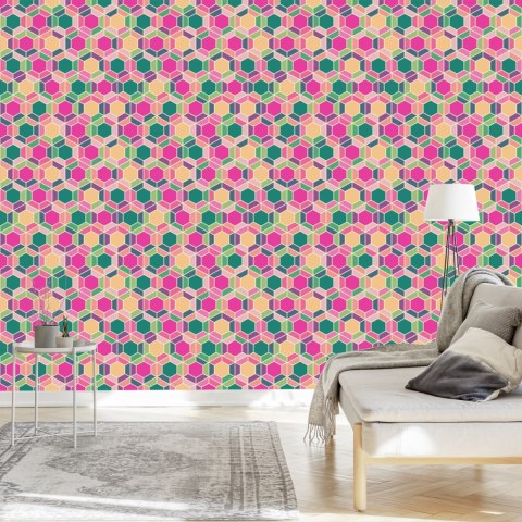 Tapeta Kolorowe Geometryczne Wzory Retro