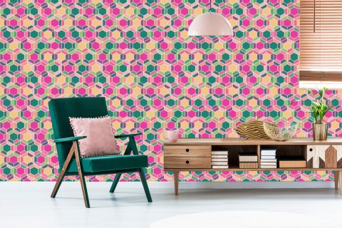 Tapeta Kolorowe Geometryczne Wzory Retro