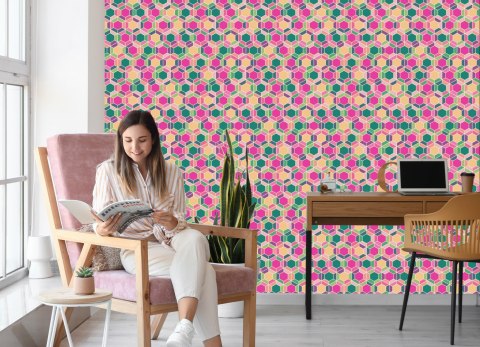 Tapeta Kolorowe Geometryczne Wzory Retro