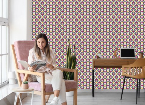 Tapeta Kolorowe Retro Wzory