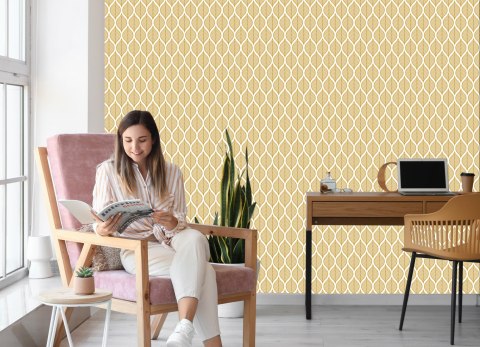 Tapeta Retro - Piękne Geometryczne Liście