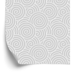 Tapeta Retro - Wirujące Szaro - Białe Spirale