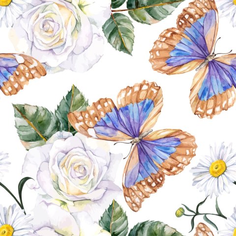 Tapeta Do Kuchni, Róże Kwiaty Zieleń Motyle Natura Tapeta Do Kuchni, Róże Kwiaty Zieleń Motyle Natura