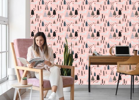 Tapeta Minimalistyczne Lisy W Lesie