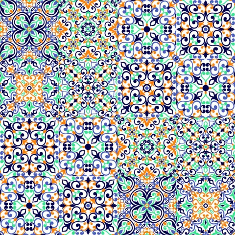 Tapeta Do Kuchni, Jadalni, Wzory, Kolorowa Mozaika