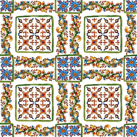 Tapeta Do Kuchni Kolorowa Mozaika, Imitacja Płytek