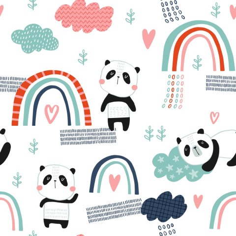 Tapeta Pandy Z Tęczą W Tle