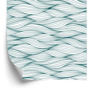 Tapeta Retro - Nieregularne Fale Na Białym Tle