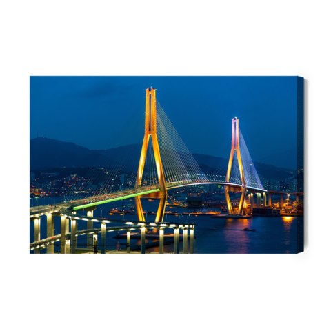 Obraz Na Płótnie Most Busan Harbor Bridge, Korea Południowa Obraz Na Płótnie Most Busan Harbor Bridge, Korea Południowa