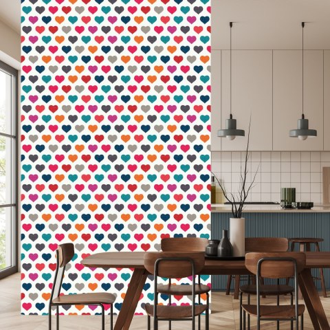 Tapeta Kolorowe Serca W Stylu Retro