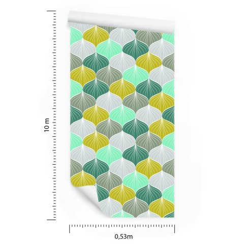 Tapeta Kolorowy Owalny Wzór Geometryczny