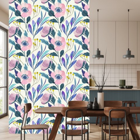 Tapeta Pastelowe Kwiaty Retro