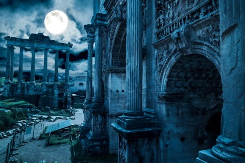 Obraz Na Płótnie Forum Romanum Nocą Obraz Na Płótnie Forum Romanum Nocą
