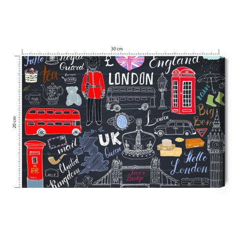 Obraz Na Płótnie Popularne Symbole Londynu Obraz Na Płótnie Popularne Symbole Londynu