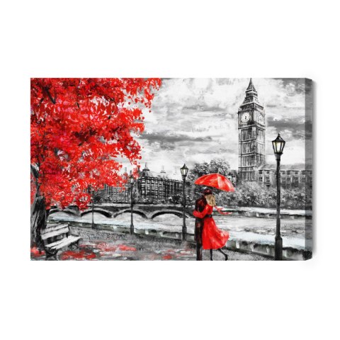 Obraz Na Płótnie Zakochani Podziwiający Londyńską Panoramę Obraz Na Płótnie Zakochani Podziwiający Londyńską Panoramę
