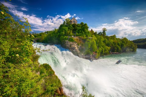 Obraz Na Płótnie Wodospad Rheinfall W Szwajcarii Obraz Na Płótnie Wodospad Rheinfall W Szwajcarii