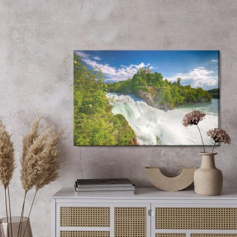 Obraz Na Płótnie Wodospad Rheinfall W Szwajcarii Obraz Na Płótnie Wodospad Rheinfall W Szwajcarii