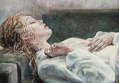 Obraz Na Płótnie Śpiąca Młoda Kobieta Obraz Na Płótnie Śpiąca Młoda Kobieta