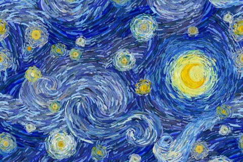 Obraz Na Płótnie Gwiaździste Niebo Na Styl Van Gogha Obraz Na Płótnie Gwiaździste Niebo Na Styl Van Gogha