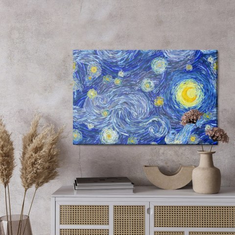 Obraz Na Płótnie Gwiaździste Niebo Na Styl Van Gogha Obraz Na Płótnie Gwiaździste Niebo Na Styl Van Gogha