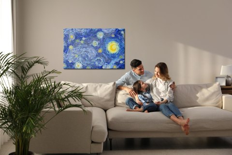 Obraz Na Płótnie Gwiaździste Niebo Na Styl Van Gogha Obraz Na Płótnie Gwiaździste Niebo Na Styl Van Gogha