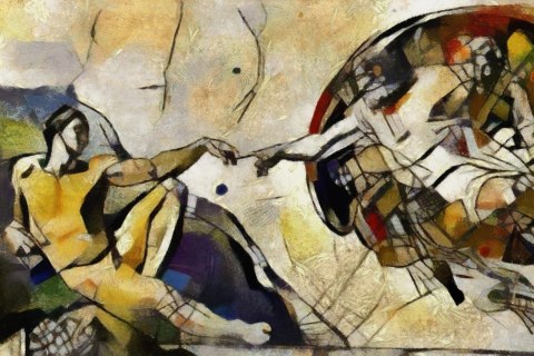 Obraz Na Płótnie Stworzenie Adama Na Styl Pablo Picasso Obraz Na Płótnie Stworzenie Adama Na Styl Pablo Picasso