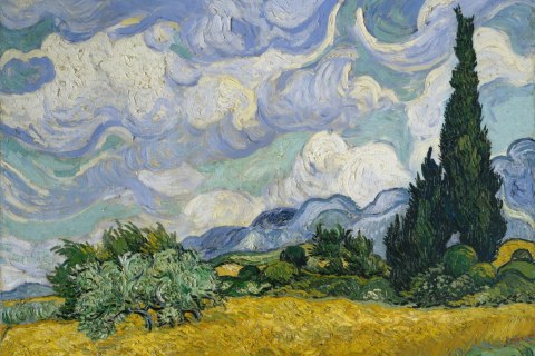 Obraz Na Płótnie Vincent Van Gogh "Pole Pszenicy Z Cyprysami" Reprodukcja Obraz Na Płótnie Vincent Van Gogh "Pole Pszenicy Z Cyprysami" Reprodukcja