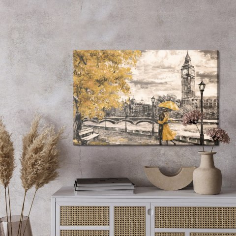 Obraz Na Płótnie Zakochani Podziwiający Panoramę Londynu Obraz Na Płótnie Zakochani Podziwiający Panoramę Londynu