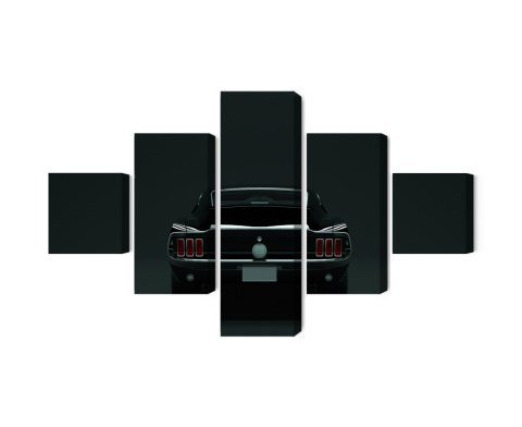Obraz Wieloczęściowy Czarny Muscle Car W Stylu Vintage Obraz Wieloczęściowy Czarny Muscle Car W Stylu Vintage