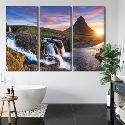 Obraz Wieloczęściowy Góra Kirkjufell Z Wodospadami Obraz Wieloczęściowy Góra Kirkjufell Z Wodospadami