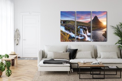 Obraz Wieloczęściowy Góra Kirkjufell Z Wodospadami Obraz Wieloczęściowy Góra Kirkjufell Z Wodospadami