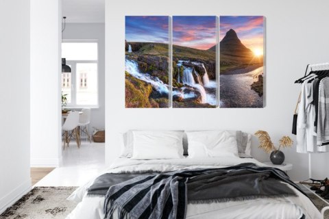 Obraz Wieloczęściowy Góra Kirkjufell Z Wodospadami Obraz Wieloczęściowy Góra Kirkjufell Z Wodospadami