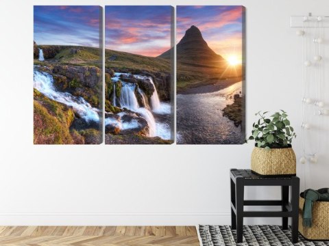 Obraz Wieloczęściowy Góra Kirkjufell Z Wodospadami Obraz Wieloczęściowy Góra Kirkjufell Z Wodospadami